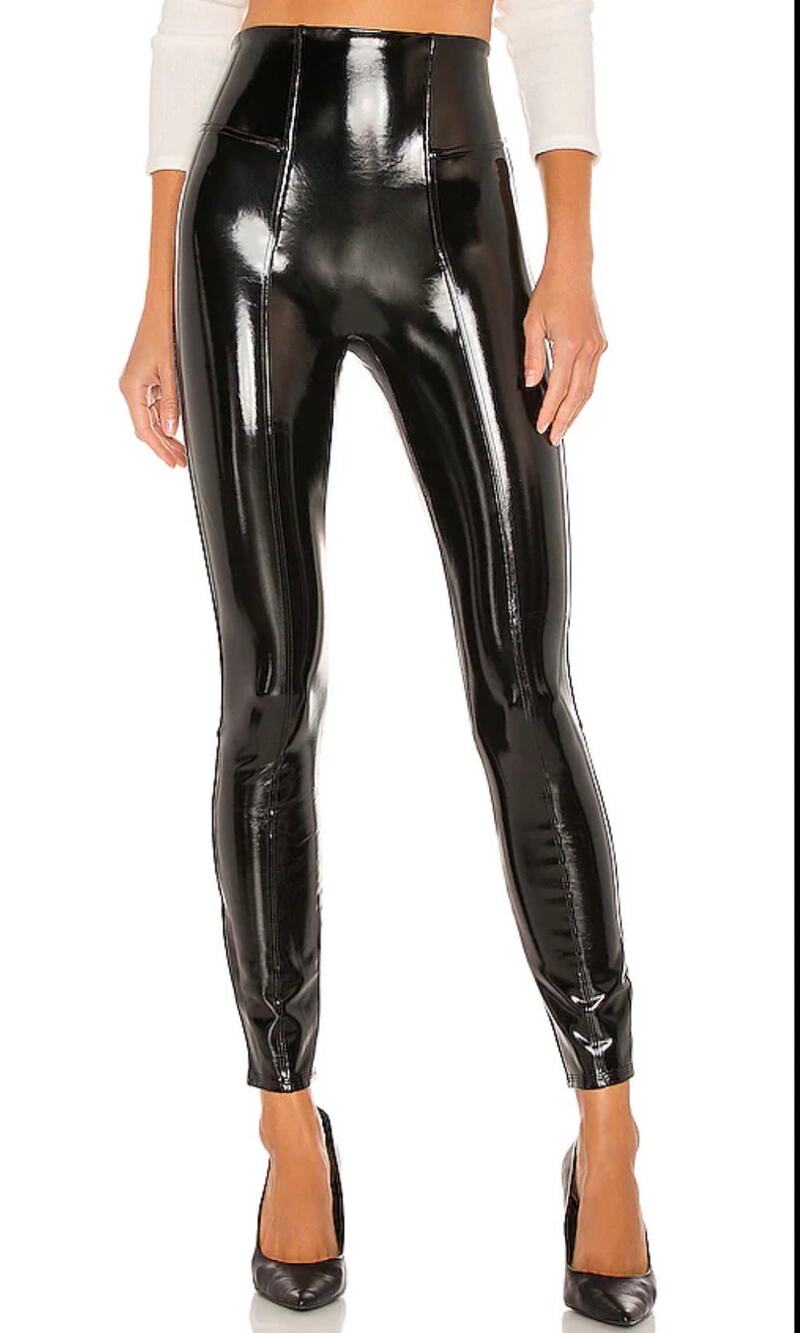Spanx Faux Patent Leather Leggings Classic Black Size Medium 20301R